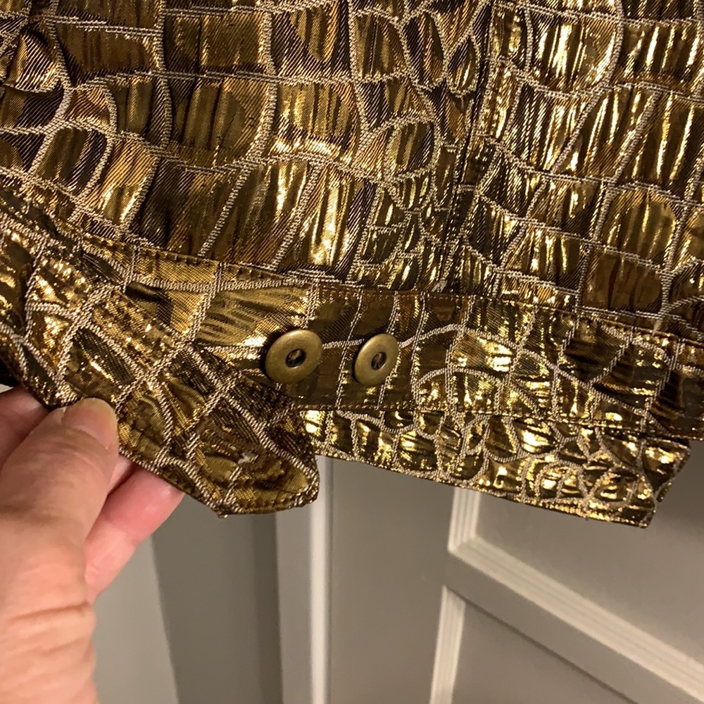 Metallic Gold Animal pattern Jacket, Ruby Rd.,18 - Picture 12 of 13